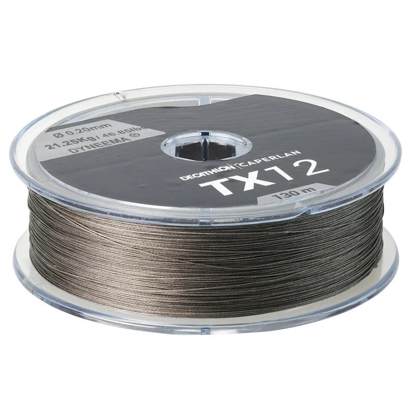 TRESSE DE PÊCHE AUX LEURRES TX12 GRISE 130 M 3 TRESSE DE PÊCHE AUX LEURRES TX12 GRISE 130 M